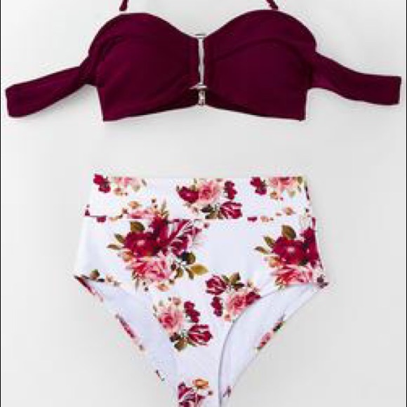 Cupshe Other - Cupshe High Waisted Floral Bikini